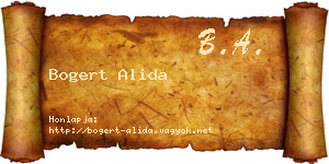 Bogert Alida névjegykártya